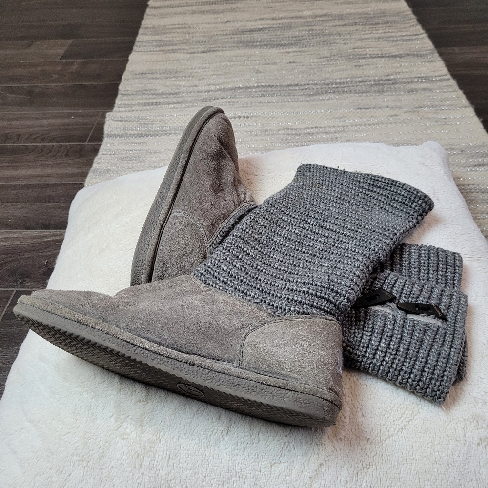 Bear Paw gray knit tall fold over boots - Picture 8 of 8